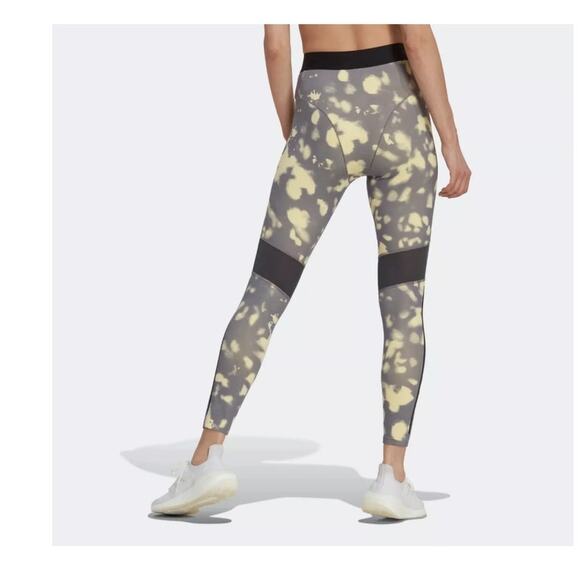 ADIDAS Women's HyperGlam Printed 7/8 Tight Leggings Trace/Yellow SIZE: Med - Picture 6 of 11